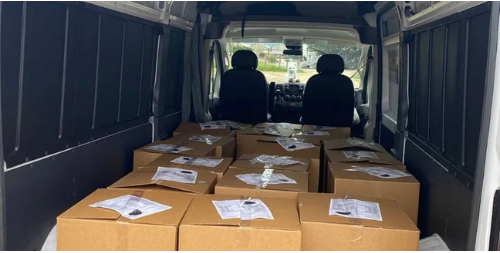 Flower prepped for delivery via private courier